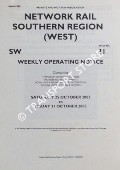 Book cover of Weekly Operating Notice containing Temporary Speed Restrictions, Engineering Arrangements, Signalling & Permanent Way Alterations, General Instructions and Notices, 25 to 31 October 2003 by Network Rail Southern Region (West)